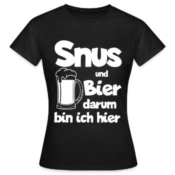 Snus Tabak Nikotin Schweden - Frauen T-Shirt - Schwarz - Vorne - AI Model Female 172 dark (172cm)