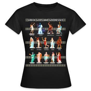 Griechische Götter und Göttinnen - Frauen T-Shirt - Schwarz - Vorne - AI Model Female 172 dark (172cm)