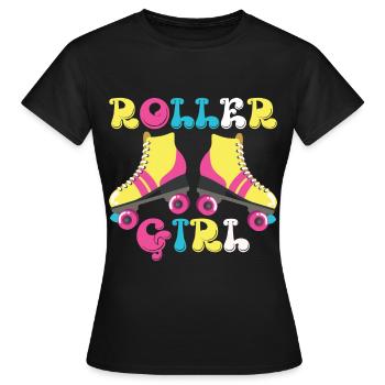 Roller skates Roller skating Roller skaters - Women's T-Shirt - black - Front - AI Model Female 172 dark (172cm)