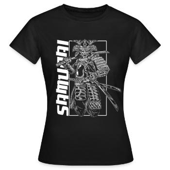 Samurai Armor Ronin japanischer Schwertkämpfer - Frauen T-Shirt - Schwarz - Vorne - AI Model Female 172 dark (172cm)