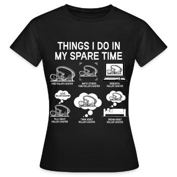 Achterbahn Freizeitpark Rollercoaster Fahrgeschäft - Frauen T-Shirt - Schwarz - Vorne - AI Model Female 172 dark (172cm)