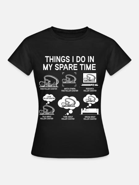 Achterbahn Freizeitpark Rollercoaster Fahrgeschäft - Frauen T-Shirt - Schwarz