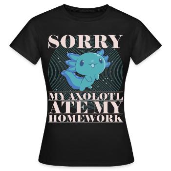 Axolotl Amphibie Lurch Salamander - Frauen T-Shirt - Schwarz - Vorne - AI Model Female 172 dark (172cm)