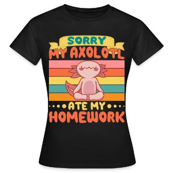 Axolotl Amphibie Lurch Salamander - Frauen T-Shirt - Schwarz - Vorne - AI Model Female 172 dark (172cm)