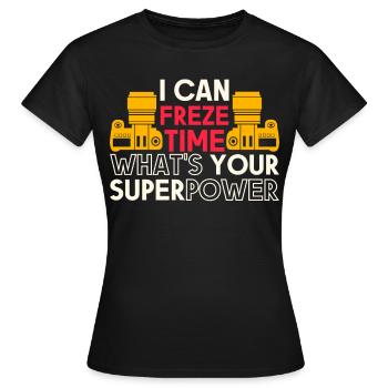 Photographer Photography Photographer Camera Photographer - Women's T-Shirt - black - Front - AI Model Female 172 dark (172cm)