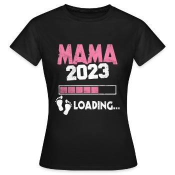 Expectant Mom 2023 Loading Offspring Mother - Women's T-Shirt - black - Front - AI Model Female 172 dark (172cm)