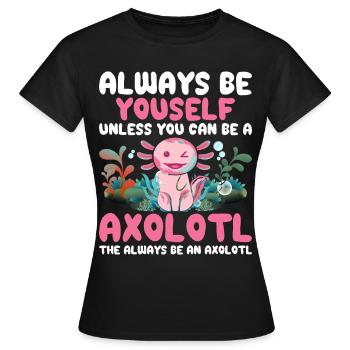 Axolotl Amphibie Lurch Salamander - Frauen T-Shirt - Schwarz - Vorne - AI Model Female 172 dark (172cm)