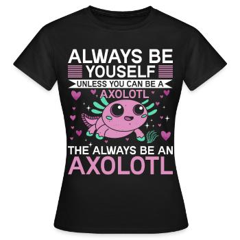 Axolotl Amphibie Lurch Salamander - Frauen T-Shirt - Schwarz - Vorne - AI Model Female 172 dark (172cm)