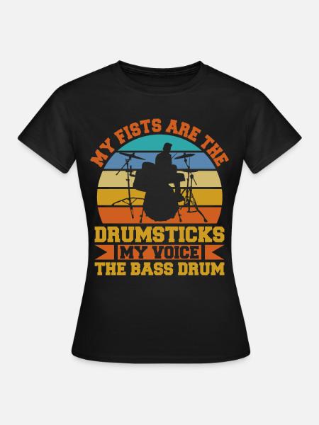 Drummer Drumsticks Schlagzeug Musiker - Frauen T-Shirt - Schwarz