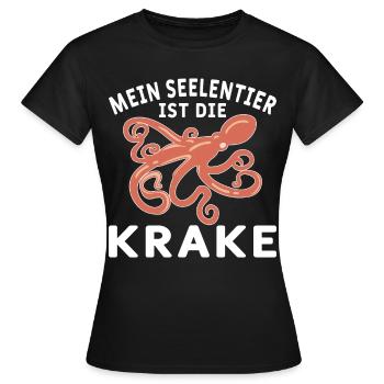 Meeresbiologe Kraken Meeresforscher Oktopus - Frauen T-Shirt - Schwarz - Vorne - AI Model Female 172 dark (172cm)