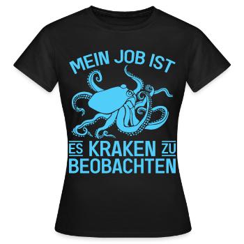 Meeresbiologe Kraken Meeresforscher Oktopus - Frauen T-Shirt - Schwarz - Vorne - AI Model Female 172 dark (172cm)