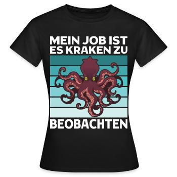Meeresbiologe Kraken Meeresforscher Oktopus - Frauen T-Shirt - Schwarz - Vorne - AI Model Female 172 dark (172cm)