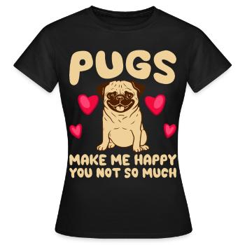 Carlin Carlin Carlins Carlins Amateurs de chiens - T-shirt Femme - noir - Devant - AI Model Female 172 dark (172cm)