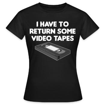 Videokassette Tape Neunziger Geschenk - Frauen T-Shirt - Schwarz - Vorne - AI Model Female 172 dark (172cm)