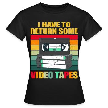 Videokassette Tape Neunziger Geschenk - Frauen T-Shirt - Schwarz - Vorne - AI Model Female 172 dark (172cm)