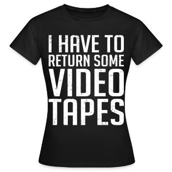 Videokassette Tape Neunziger Geschenk - Frauen T-Shirt - Schwarz - Vorne - AI Model Female 172 dark (172cm)