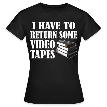 Videokassette Tape Neunziger Geschenk - Frauen T-Shirt - Schwarz - Vorne - AI Model Female 172 dark (172cm)