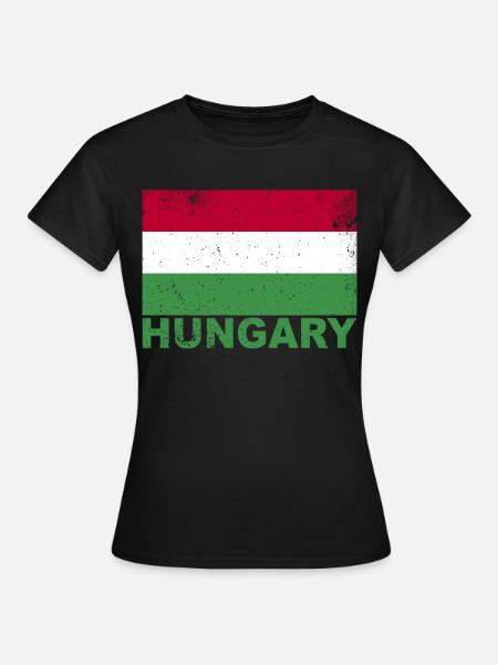 Ungarische Flagge Vintage ungarische Herkunft Nati - Frauen T-Shirt - Schwarz
