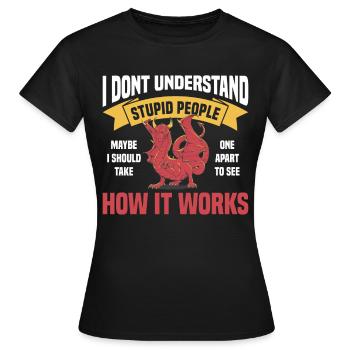 Drache Drachen Design Fabelwesen Phantasie - Frauen T-Shirt - Schwarz - Vorne - AI Model Female 172 dark (172cm)