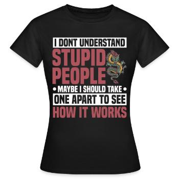 Drache Drachen Design Fabelwesen Phantasie - Frauen T-Shirt - Schwarz - Vorne - AI Model Female 172 dark (172cm)