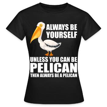Pelican Pelicans Oiseaux Oiseaux Oiseaux - T-shirt Femme - noir - Devant - AI Model Female 172 dark (172cm)