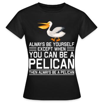 Pelican Pelicans Oiseaux Oiseaux Oiseaux - T-shirt Femme - noir - Devant - AI Model Female 172 dark (172cm)