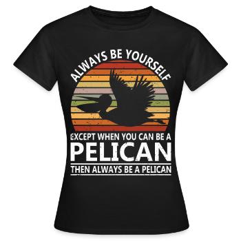 Pelican Pelicans Oiseaux Oiseaux Oiseaux - T-shirt Femme - noir - Devant - AI Model Female 172 dark (172cm)