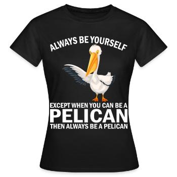 Pelican Pelicans Oiseaux Oiseaux Oiseaux - T-shirt Femme - noir - Devant - AI Model Female 172 dark (172cm)