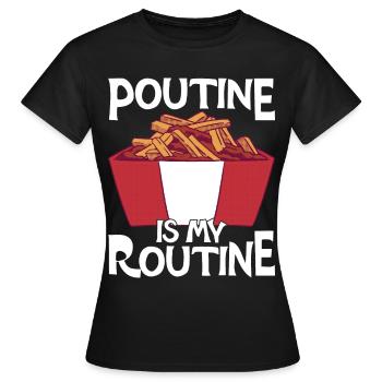 Poutine Canada Spécialité de restauration rapide - T-shirt Femme - noir - Devant - AI Model Female 172 dark (172cm)