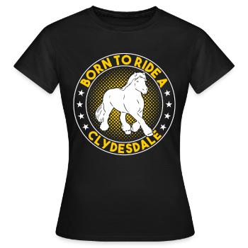 Clydesdale Horse Equestrian Sport Cheval de sang froid - T-shirt Femme - noir - Devant - AI Model Female 172 dark (172cm)
