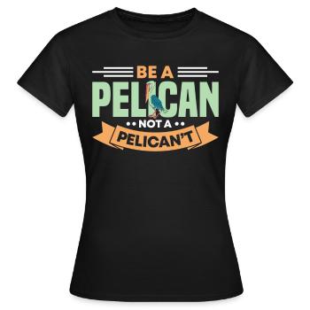Pelican Pelicans Oiseaux Oiseaux Oiseaux - T-shirt Femme - noir - Devant - AI Model Female 172 dark (172cm)