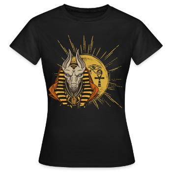 König Ra ägyptischer Gott der Sonne Antike Ägypten - Frauen T-Shirt - Schwarz - Vorne - AI Model Female 172 dark (172cm)