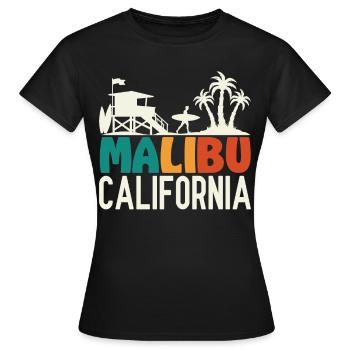 Malibu California Surfer Rettungsschwimmerstation - Frauen T-Shirt - Schwarz - Vorne - AI Model Female 172 dark (172cm)