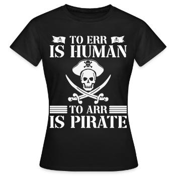 Corsaire de partie de crâne de pirate enfants - T-shirt Femme - noir - Devant - AI Model Female 172 dark (172cm)