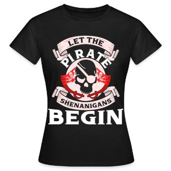 Corsaire de partie de crâne de pirate enfants - T-shirt Femme - noir - Devant - AI Model Female 172 dark (172cm)