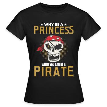 Corsaire de partie de crâne de pirate enfants - T-shirt Femme - noir - Devant - AI Model Female 172 dark (172cm)