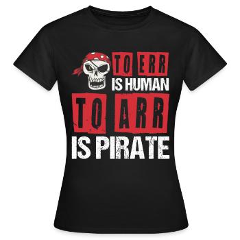 Corsaire de partie de crâne de pirate enfants - T-shirt Femme - noir - Devant - AI Model Female 172 dark (172cm)