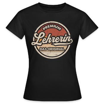 Lehrerin Original Schule Lustiges Lehrer - Frauen T-Shirt - Schwarz - Vorne - AI Model Female 172 dark (172cm)