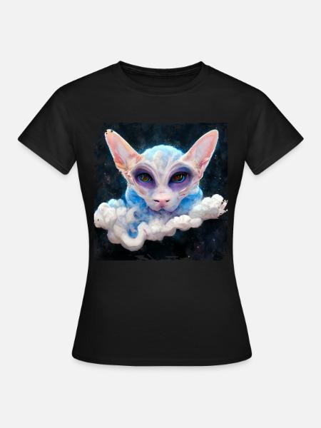 Sphinx Cat Occult Helestial Space Hexerei - Frauen T-Shirt - Schwarz