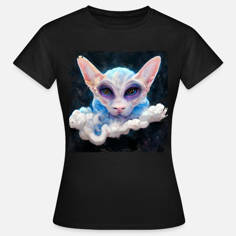 Sphinx Cat Occult Helestial Space Hexerei - Frauen T-Shirt - Schwarz