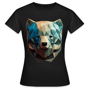 Niedliche Bärengesicht Polygon niedrige Polybären - Frauen T-Shirt - Schwarz - Vorne - AI Model Female 172 dark (172cm)
