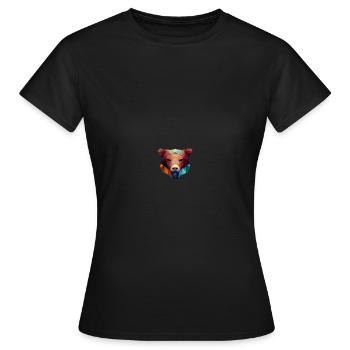 Niedliche Bärengesicht Polygon niedrige Polybären - Frauen T-Shirt - Schwarz - Vorne - AI Model Female 172 dark (172cm)