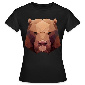 Polygonbärenkopf niedrige Polybären - Frauen T-Shirt - Schwarz - Vorne - AI Model Female 172 dark (172cm)