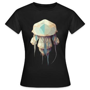 Polygonquallen süßes niedriges Poly - Frauen T-Shirt - Schwarz - Vorne - AI Model Female 172 dark (172cm)