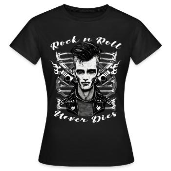 Rock n Roll niemals stirbt Dark Rockabilly Greaser - Frauen T-Shirt - Schwarz - Vorne - AI Model Female 172 dark (172cm)