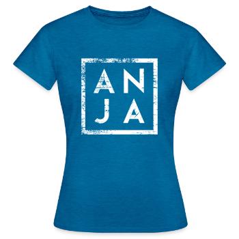 Anja Minimalismus - Frauen T-Shirt - Antikblaues Saphir meliert - Vorne - AI Model Female 172 dark (172cm)