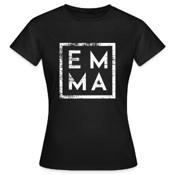Emma Minimalism - Women's T-Shirt - black - Front - AI Model Female 172 dark (172cm)