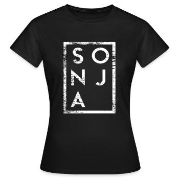 Sonja Minimalismus - Frauen T-Shirt - Schwarz - Vorne - AI Model Female 172 dark (172cm)
