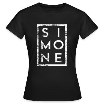 Simone Minimalisme - T-shirt Femme - noir - Devant - AI Model Female 172 dark (172cm)