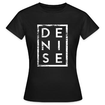 Denise Minimalismus - Frauen T-Shirt - Schwarz - Vorne - AI Model Female 172 dark (172cm)